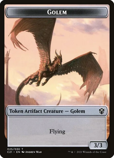 Golem, carte Magic TC21 25 — extension Commander 2021 Tokens