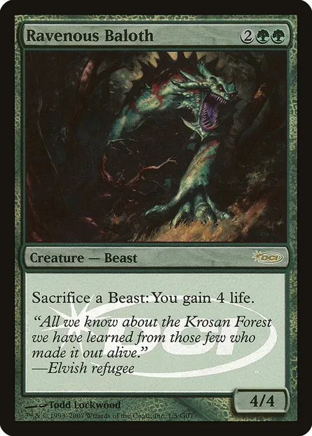 Ravenous Baloth, Magic card G07 1 — Judge Gift Cards 2007 set