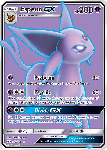 Espeon GX, Pokémon card SUM 140 — Sun & Moon set