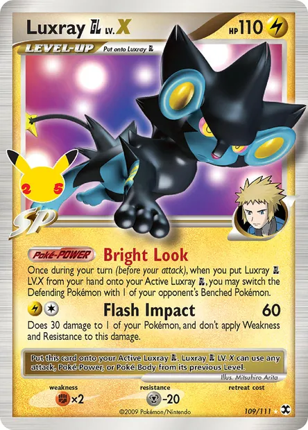 Luxray GL NIV.X, carte Pokémon CEL CC017 — extension Célébrations