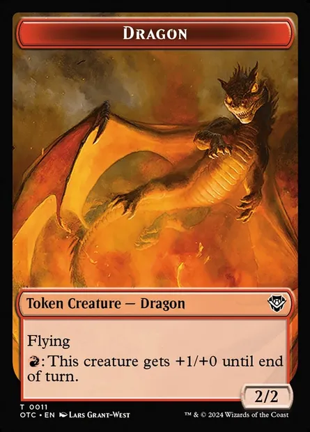 Dragon, carte Magic TOTC 11 — extension Outlaws of Thunder Junction Commander Tokens