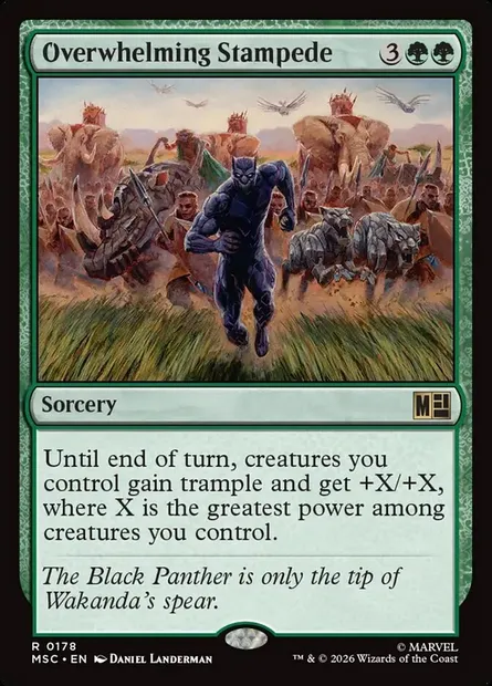 Overwhelming Stampede, Magic card MSC 178 — Marvel Super Heroes Commander set