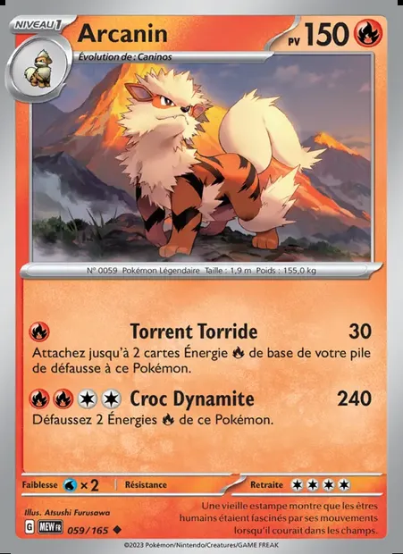 Arcanin, carte Pokémon MEW 059 — extension 151