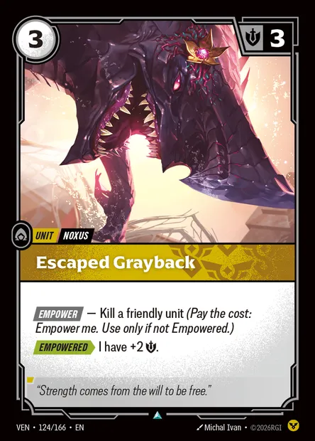 Escaped Grayback, carte Riftbound VEN 124 — extension Vendetta