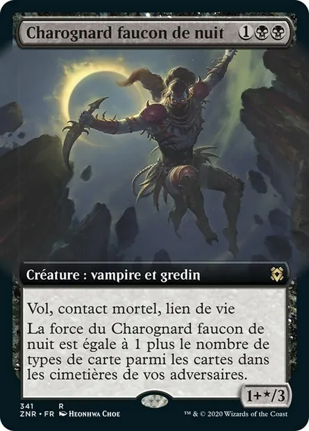Charognard faucon de nuit, carte Magic ZNR 341 — extension Renaissance de Zendikar