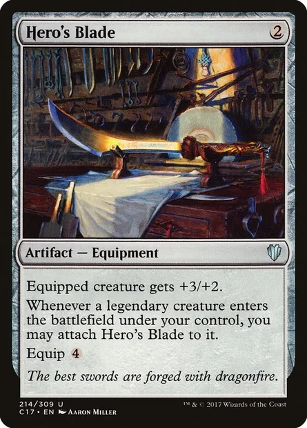 Hero's Blade, Magic card C17 214 — Commander 2017 set