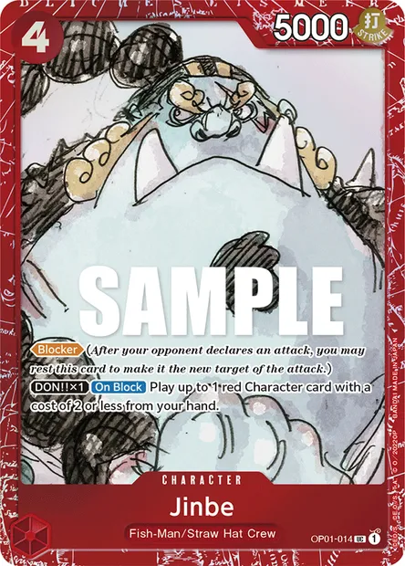 Jinbe, One Piece card OP01-014 — ROMANCE DAWN set