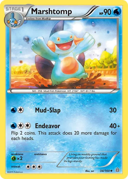 Marshtomp, Pokémon card PRC 34 — Primal Clash set