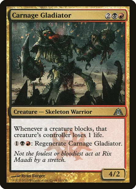 Carnage Gladiator, Magic card DGM 61 — Dragon's Maze set