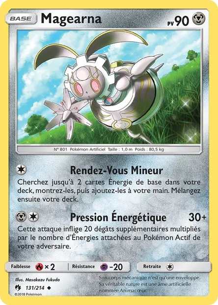 Magearna, carte Pokémon LOT 131 — extension Tonnerre Perdu