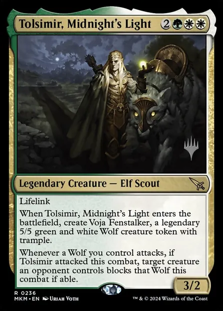 Tolsimir, Midnight's Light, Magic card PMKM 236p — Murders at Karlov Manor Promos set