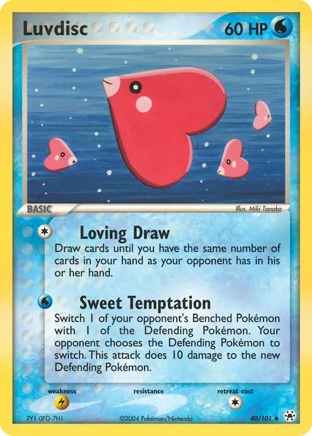 Luvdisc, Pokémon card HL 40 — Hidden Legends set