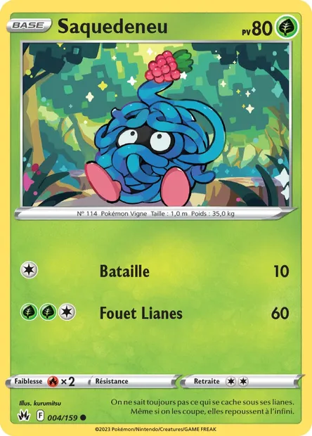 Saquedeneu, carte Pokémon CRZ 004 — extension Zénith Suprême