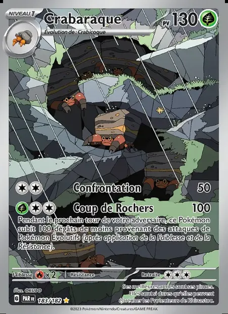 Crabaraque, carte Pokémon PAR 183 — extension Faille Paradoxe