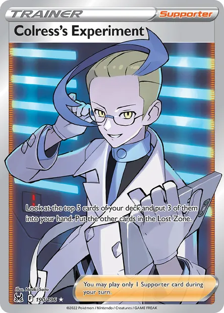 Colress's Experiment, Pokémon card LOR 190 — Lost Origin set