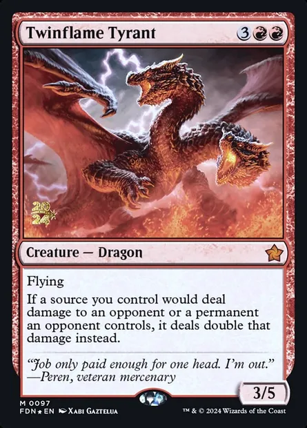 Tyran pyrojumeau, carte Magic PFDN 97s — extension Foundations Promos