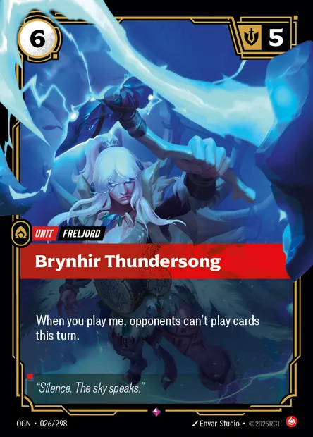 Brynhir Thundersong, carte Riftbound OGN 026 — extension Origins