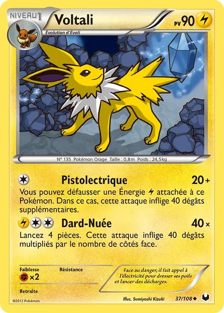 Voltali, carte Pokémon DEX 37 — extension Explorateurs Obscurs