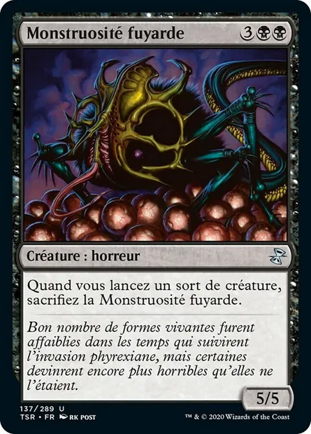 Monstruosité fuyarde, carte Magic TSR 137 — extension Spirale Temporelle Remastered