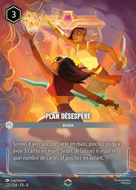 Plan désespéré, carte Disney Lorcana CH8-222 — extension Le Règne de Jafar