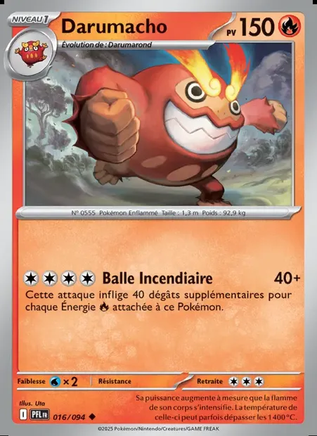 Darumacho, carte Pokémon PFL 016 — extension Flammes Fantasmagoriques