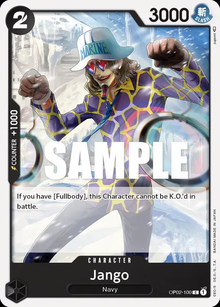 Jango, One Piece card OP02-100 — PARAMOUNT WAR set