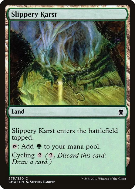 Slippery Karst, Magic card CMA 275 — Commander Anthology set