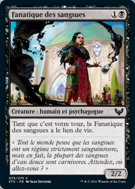 Fanatique des sangsues, carte Magic STX 75 — extension Strixhaven: l'Académie des Mages