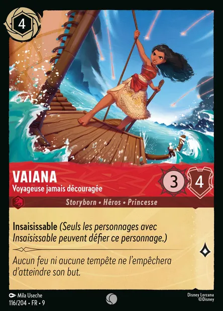 Vaiana - Voyageuse jamais découragée, carte Disney Lorcana CH9-116 — extension Fabuleux