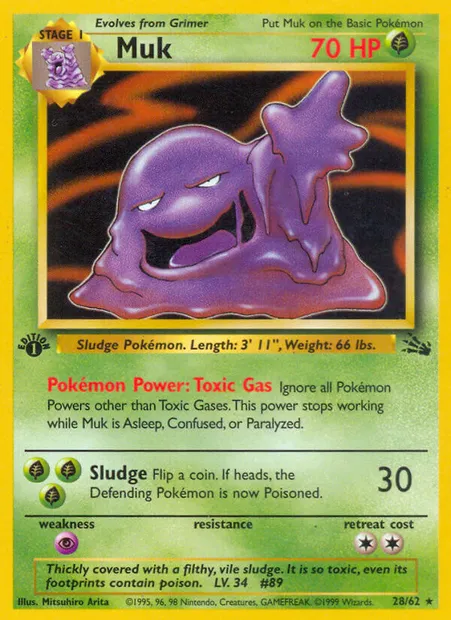 Muk, Pokémon card FO 28 — Fossil set