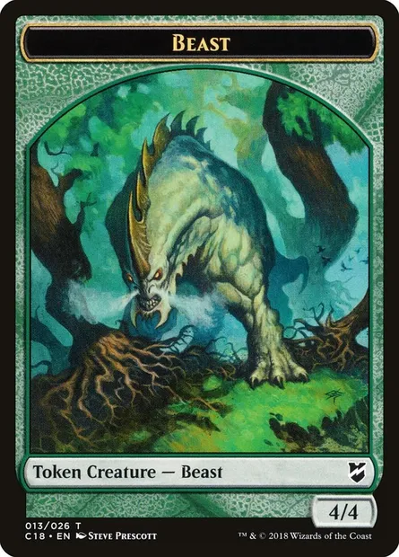 Beast, carte Magic TC18 13 — extension Commander 2018 Tokens