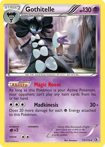 Gothitelle, Pokémon card LTR 72 — Legendary Treasures set