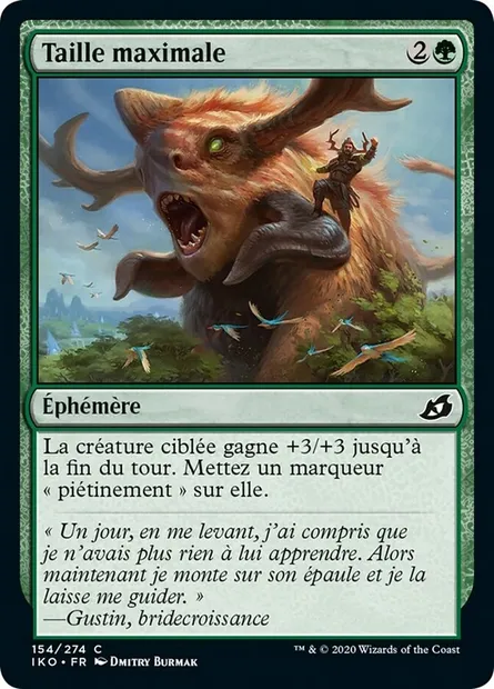 Taille maximale, carte Magic IKO 154 — extension Ikoria: Lair of Behemoths