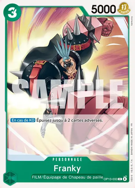 Franky, carte One Piece OP13-033 — extension SUCCESSEURS