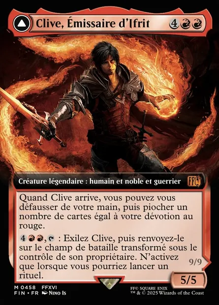 Clive, Ifrit's Dominant // Ifrit, Warden of Inferno, carte Magic FIN 458 — extension Final Fantasy