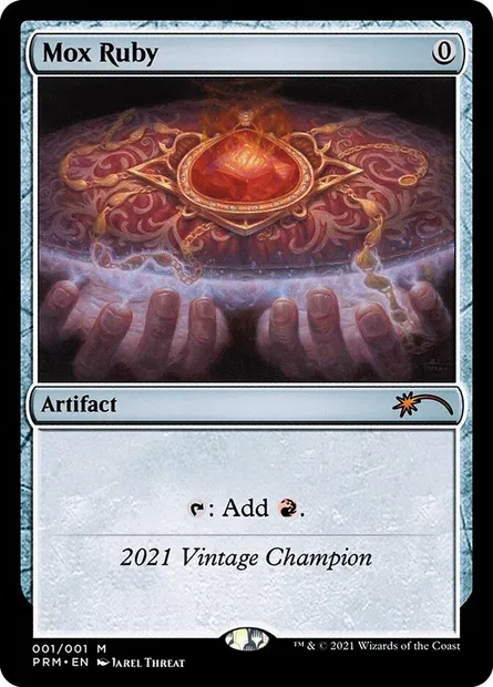 Mox Ruby, carte Magic OVNT 2021C — extension Vintage Championship