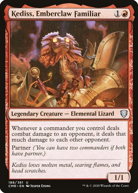 Kediss, Emberclaw Familiar, Magic card CMR 188 — Commander Legends set