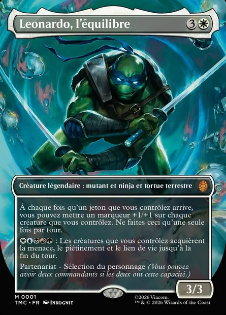 Leonardo, l'équilibre, carte Magic TMC 1 — extension Teenage Mutant Ninja Turtles Eternal