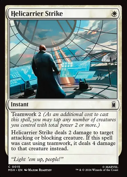 Helicarrier Strike, Magic card MSH 15 — Marvel Super Heroes set