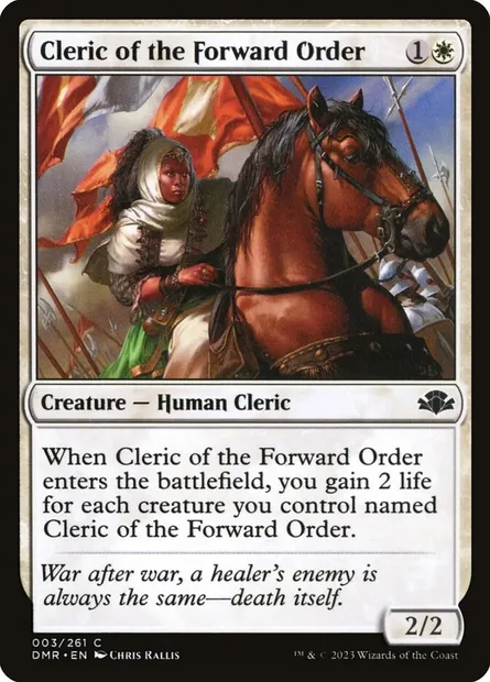 Cleric of the Forward Order, Magic card DMR 3 — Dominaria Remastered set