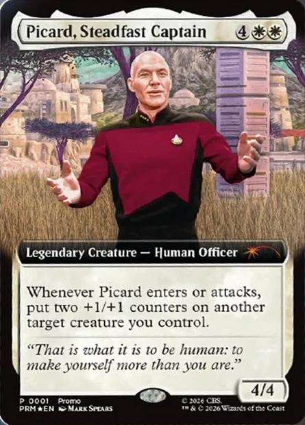 Picard, Steadfast Captain, carte Magic PMEI 2026-22 — extension Media and Collaboration Promos