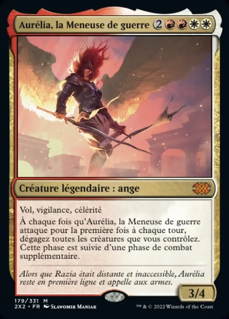 Aurélia, la Meneuse de guerre, carte Magic 2X2 179 — extension Double Masters 2022