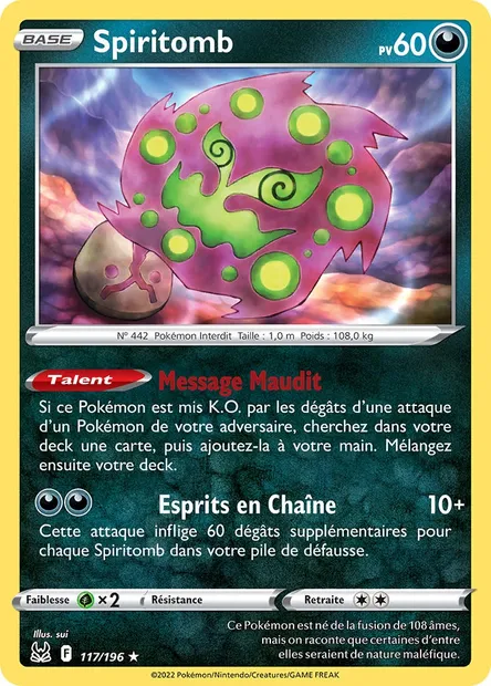 Spiritomb, carte Pokémon LOR 117 — extension Origine Perdue