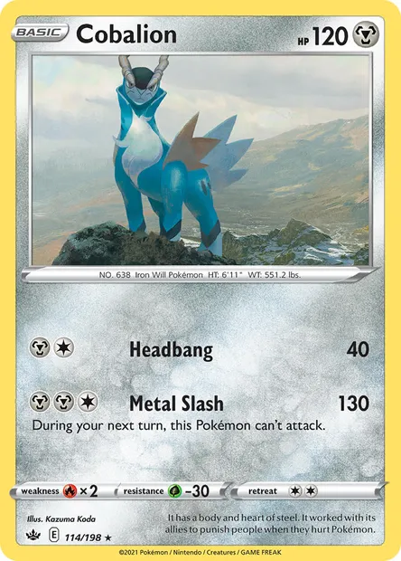 Cobalion, Pokémon card CRE 114 — Chilling Reign set