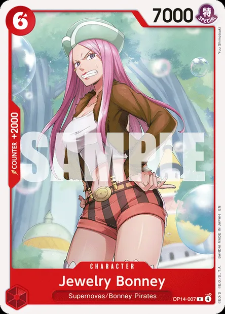 Jewelry Bonney, One Piece card OP14-007 — THE AZURE SEA’S SEVEN set
