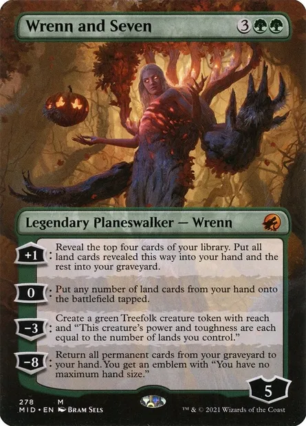 Wrenn and Seven, Magic card MID 278 — Innistrad: Midnight Hunt set