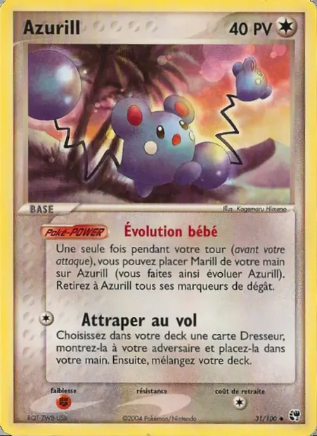 Azurill, carte Pokémon SS 31 — extension EX Tempête de sable