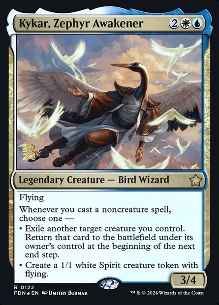 Kykar, Zephyr Awakener, Magic card PFDN 122s — Foundations Promos set