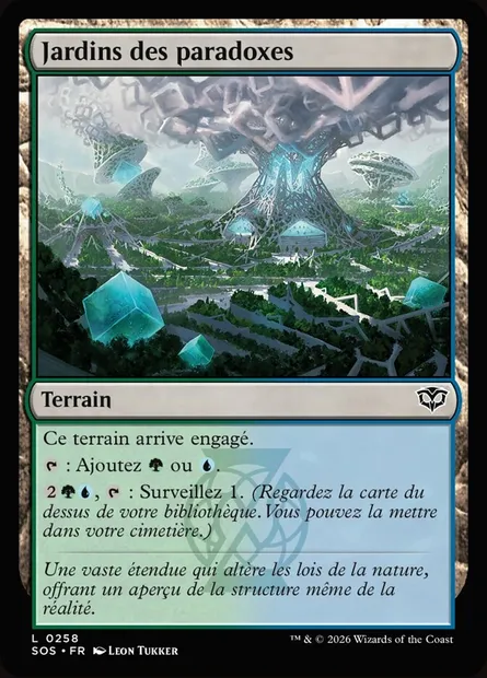 Jardins des paradoxes, carte Magic SOS 258 — extension Secrets of Strixhaven
