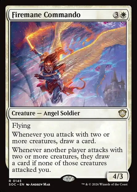 Firemane Commando, Magic card SOC 145 — Secrets of Strixhaven Commander set